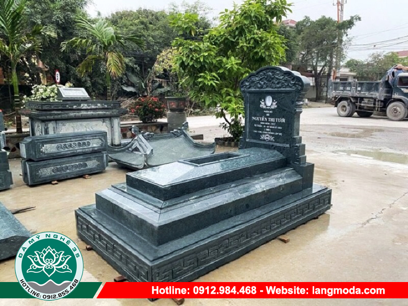 Mẫu mộ đá xanh rêu đẹp 35